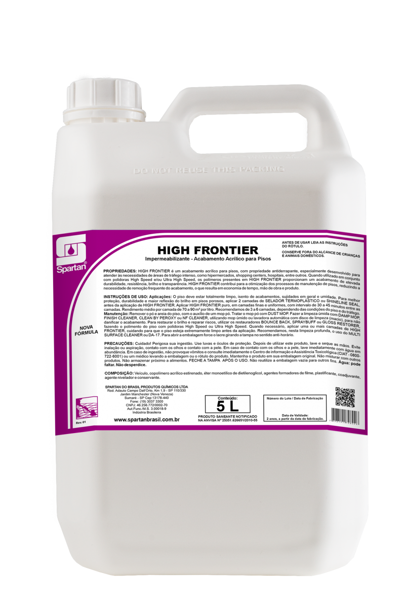 High Frontier 5L Spartan | Impermeabilizante de Piso Ultra High Speed | Brilho e Resistência Extrema
