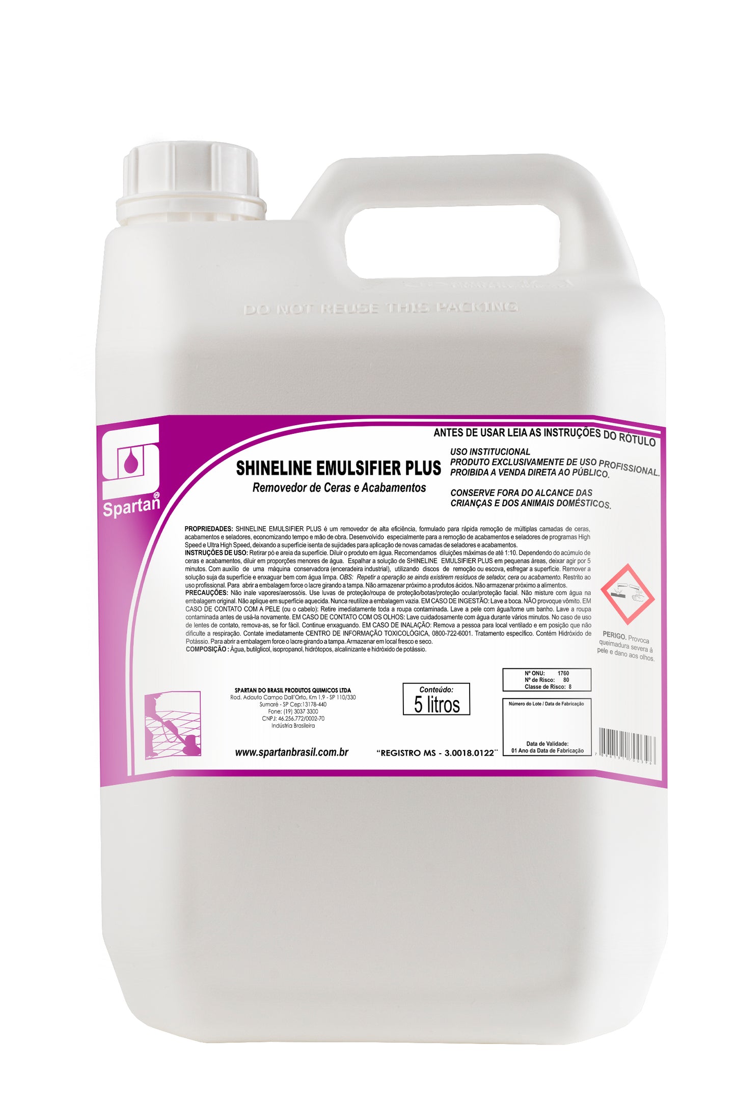 Shineline Emulsifier Plus 5L Spartan | Removedor de Ceras e Acabamentos High Speed | Alta Eficiência