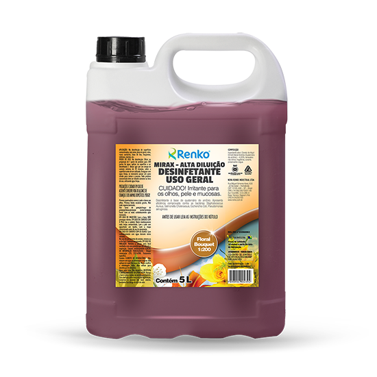 Mirax 5L Desinfetante de Uso Geral 1:200 Floral Bouquet Renko | Baixa Toxicidade