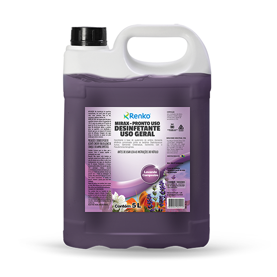 Mirax Desinfetante Pronto Uso 5L Renko | Floral Bouquet | Bactericida Quaternário de Amônio