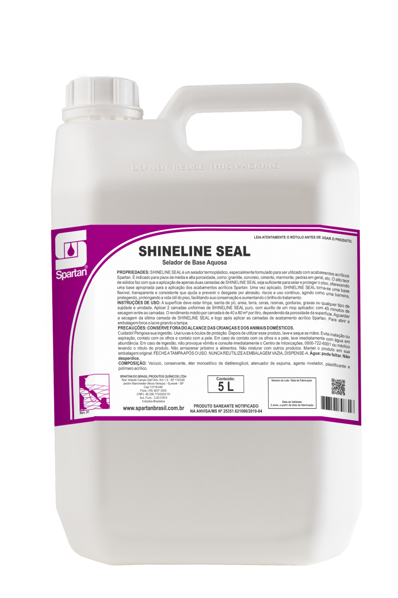 Shineline Seal 5L Spartan | Selador de Base Aquosa para Pisos Porosos | Base para Acabamento Acrílico