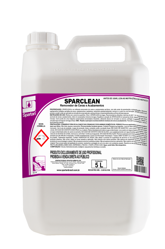 Sparclean 5L Spartan | Removedor de Ceras e Acabamentos Acrílicos | Alta Penetração